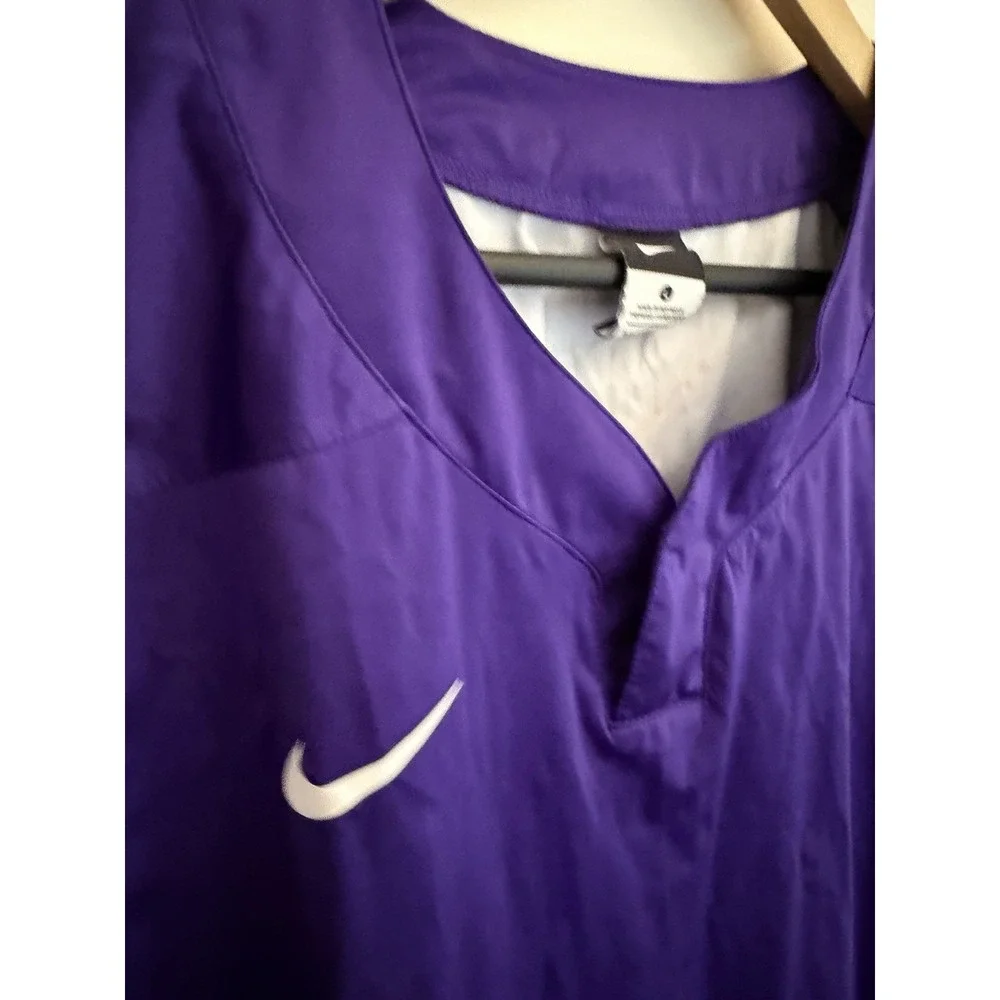 Nike Men's Purple Snap Collar‎ Pullover Zip Pockets Size Large
